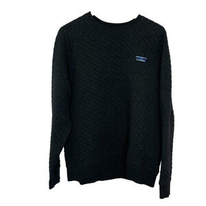 Men's Large L.L.Bean Traditional Fit Quilted Gray Cotton Crewneck Sweatshirt